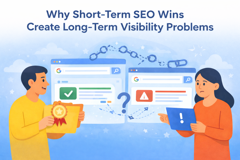 LeadTap - blog - Why Short-Term SEO Wins Create Long-Term Visibility Problems